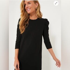 Pomander Place by Tuckernuck Black Vesty Mini Dres Puff-Sleeve Long-Sleeve Dress